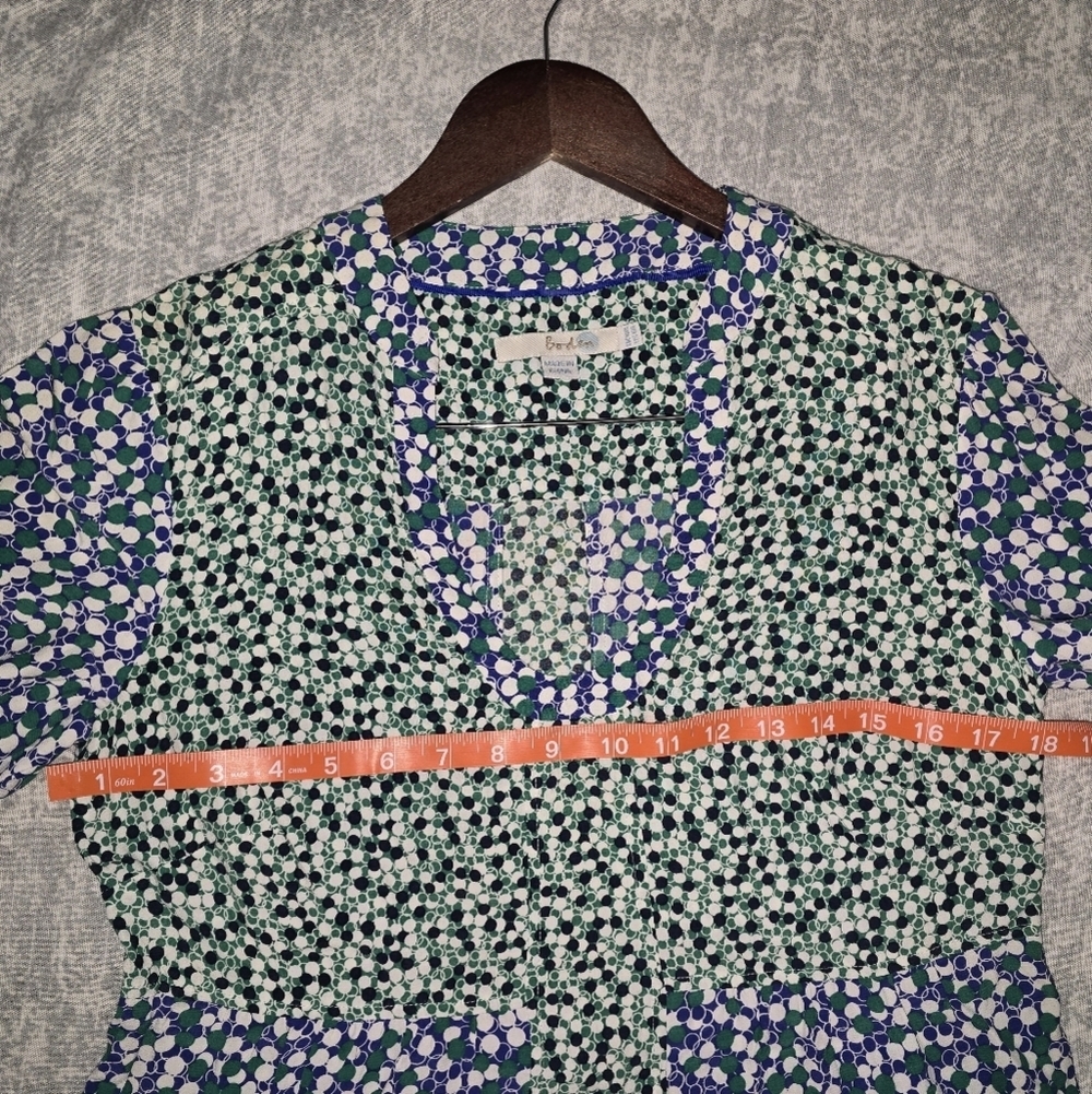Boden Mollie Blue Green Polka Dot Printed Tunic Dress Size 6 - Picture 9 of 12